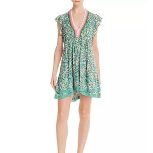 Poupette St. Barth Green Floral Dress